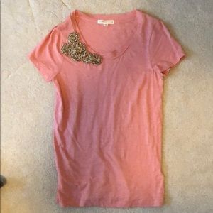 J Crew T-shirt with gold appliqué, size small